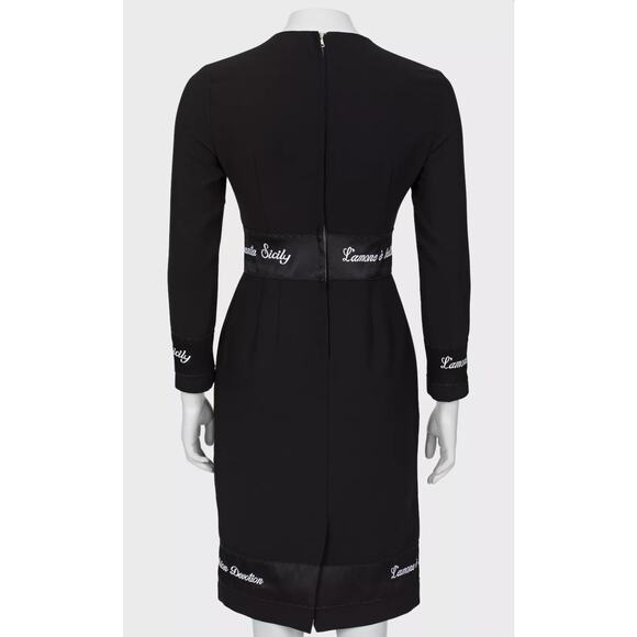 Dolce & Gabbana Black Wool Embroidered Midi Dress Sz36/XXS - Picture 3 of 4